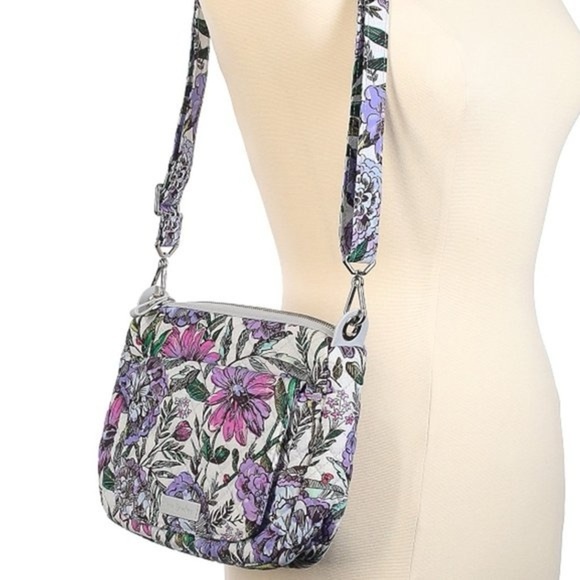 Vera Bradley Lavender Meadow Carson Floral Ladybug Crossbody Shoulder Bag - Picture 2 of 13